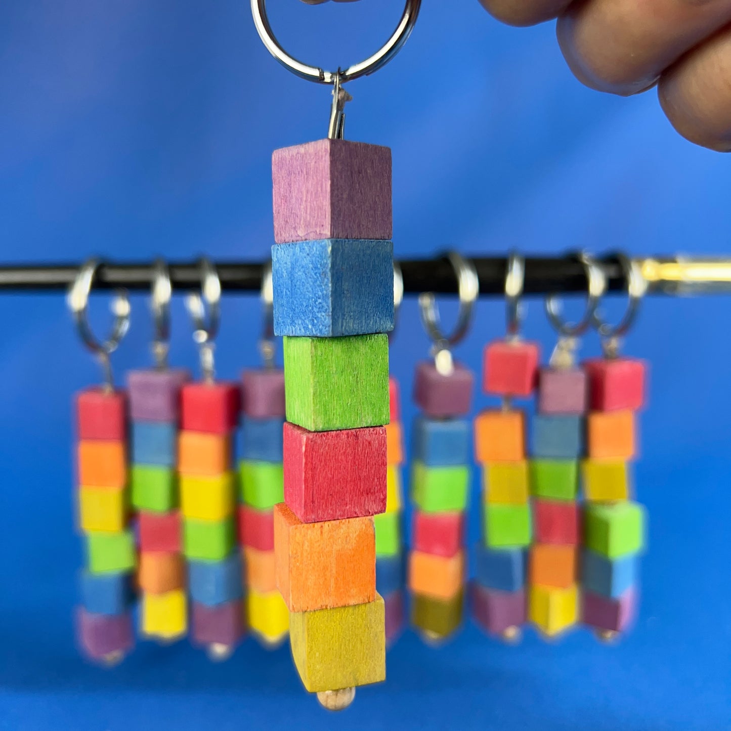 rainbow blocks keychains