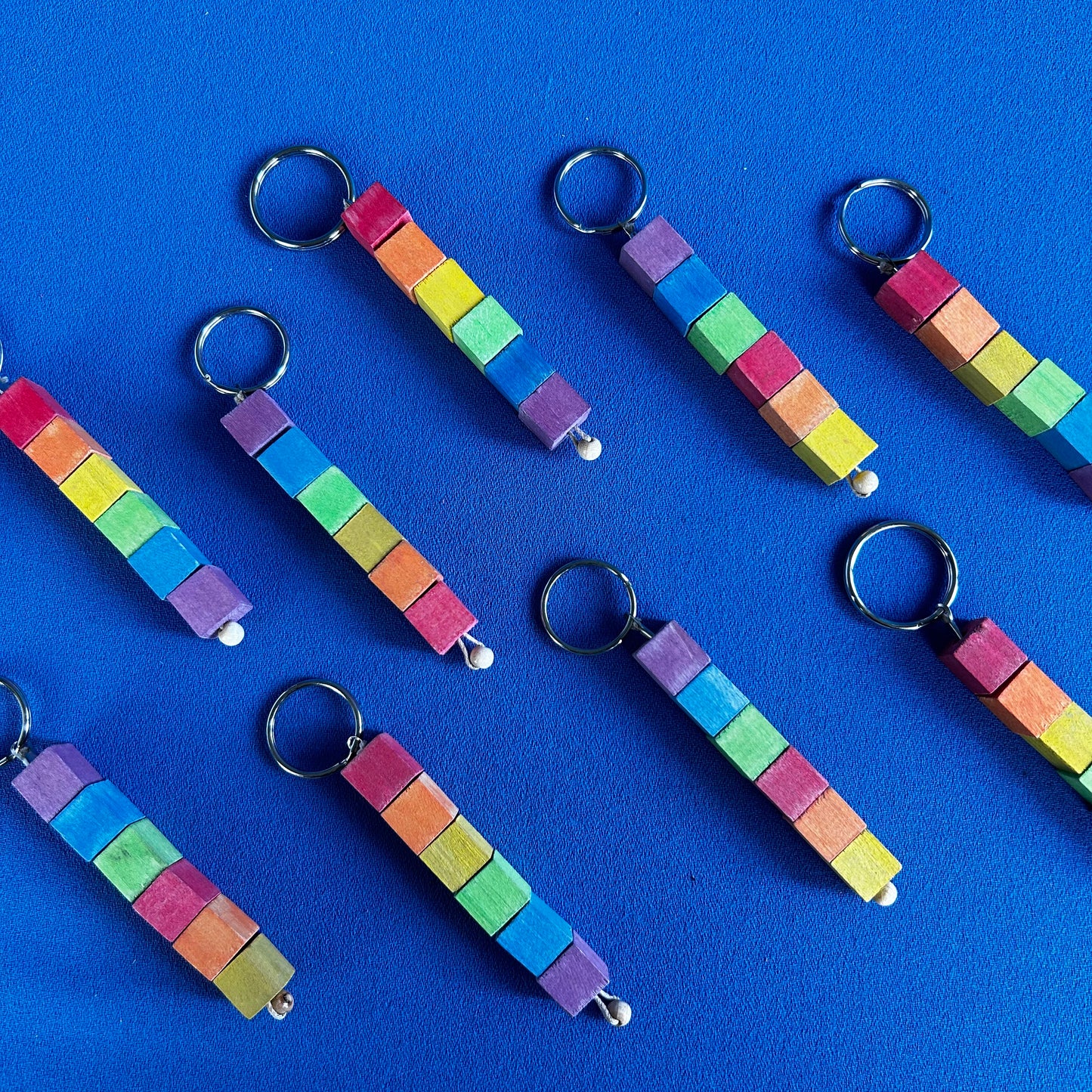 rainbow blocks keychains