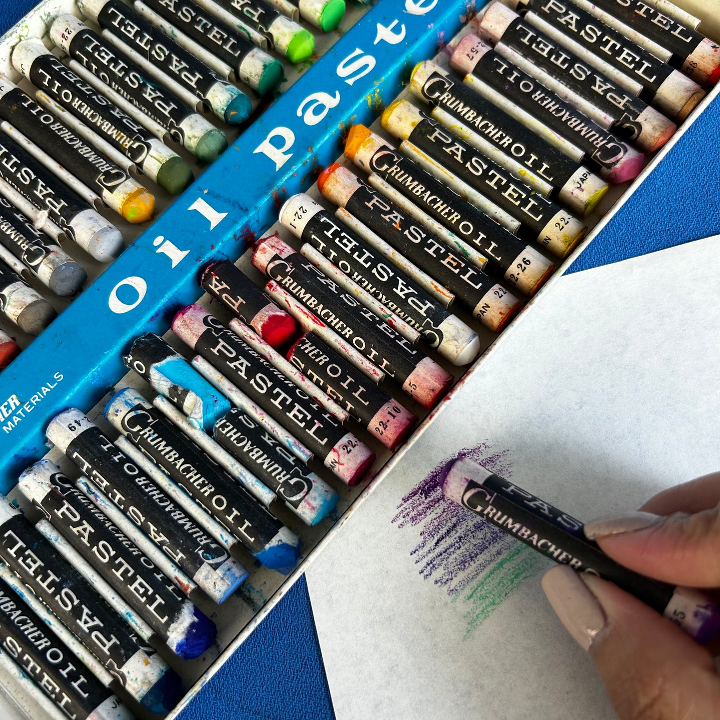 vintage oil pastels set by m. grumbacher