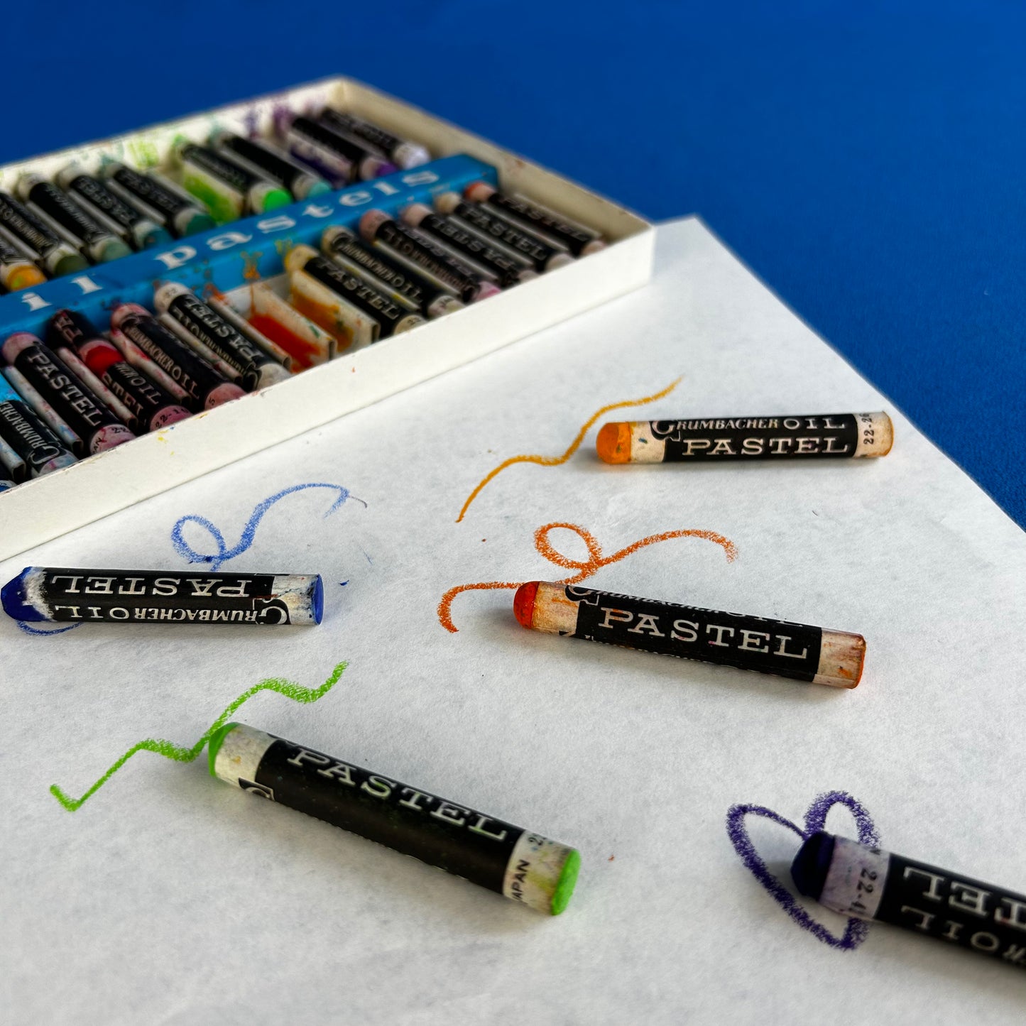 vintage oil pastels set by m. grumbacher