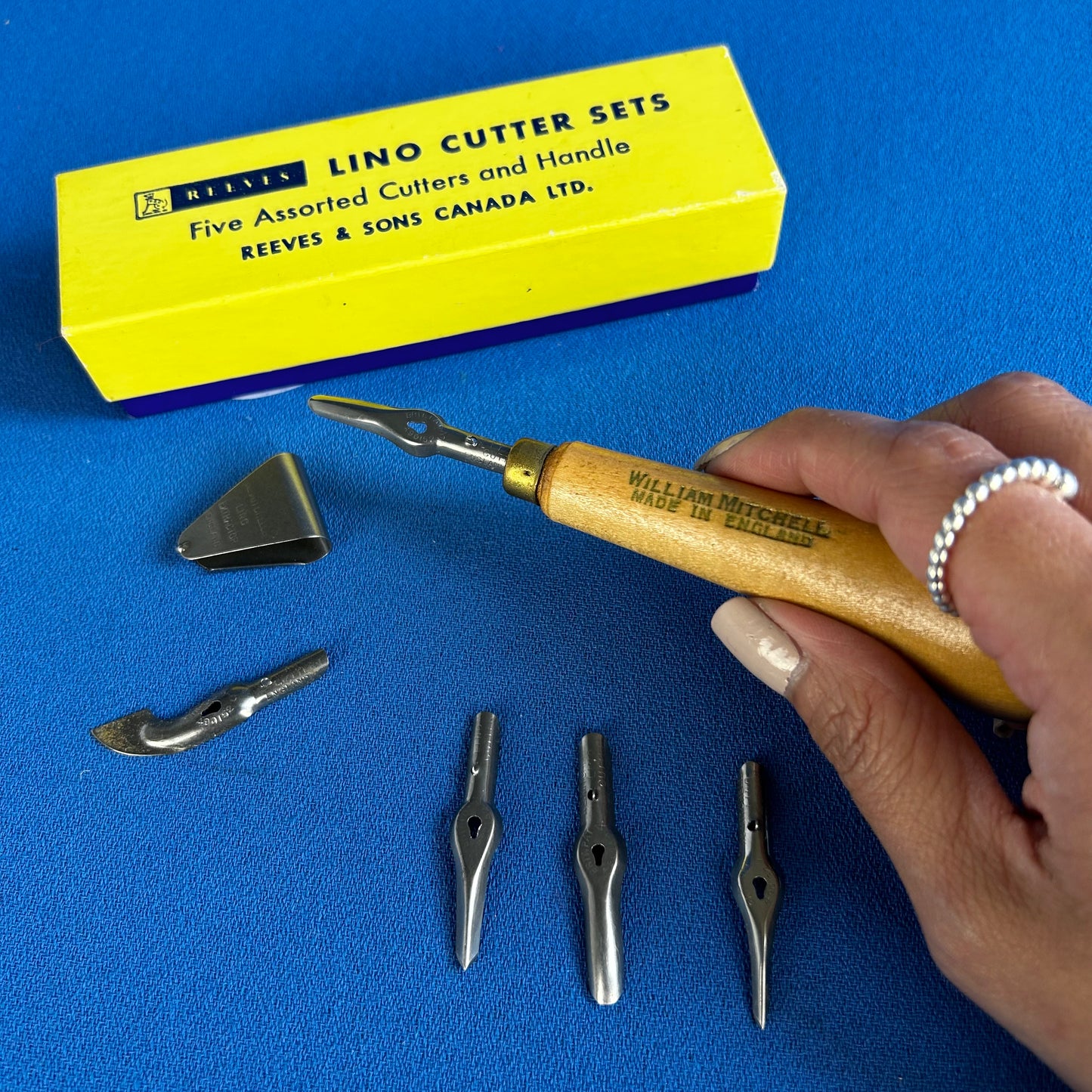 vintage lino cutter sets by reeves and sons