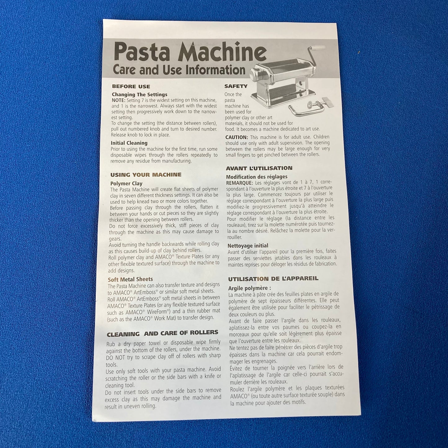 amaco pasta machine for clays and metals