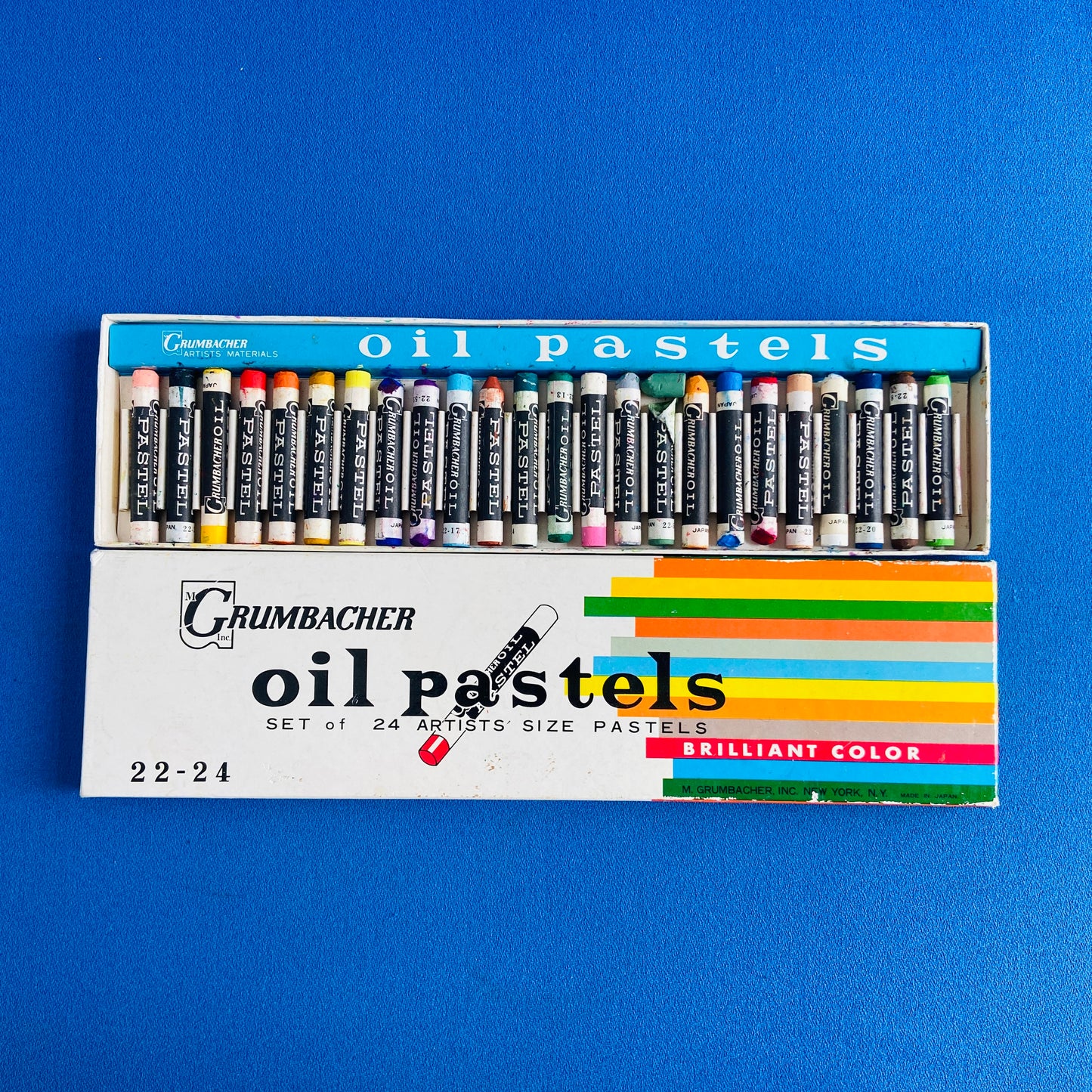 vintage oil pastels set by m. grumbacher (set of 24)