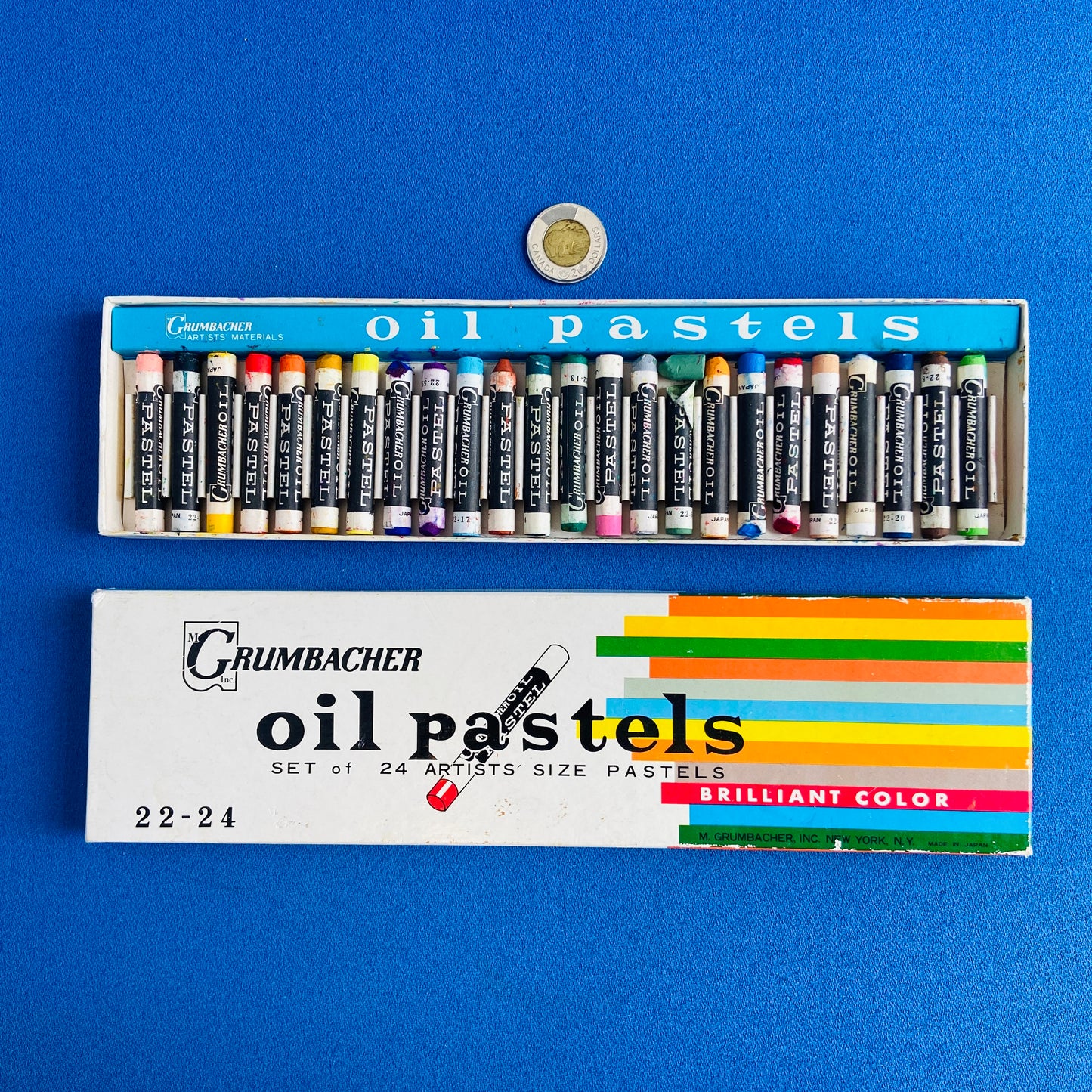 vintage oil pastels set by m. grumbacher (set of 24)
