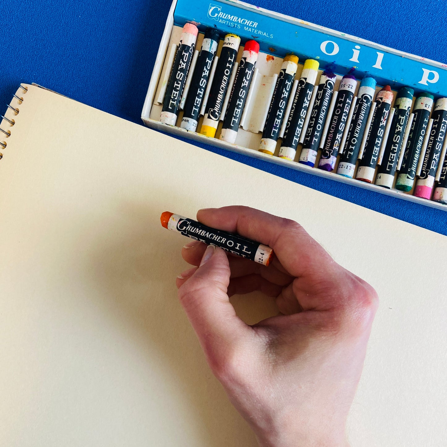 vintage oil pastels set by m. grumbacher (set of 24)