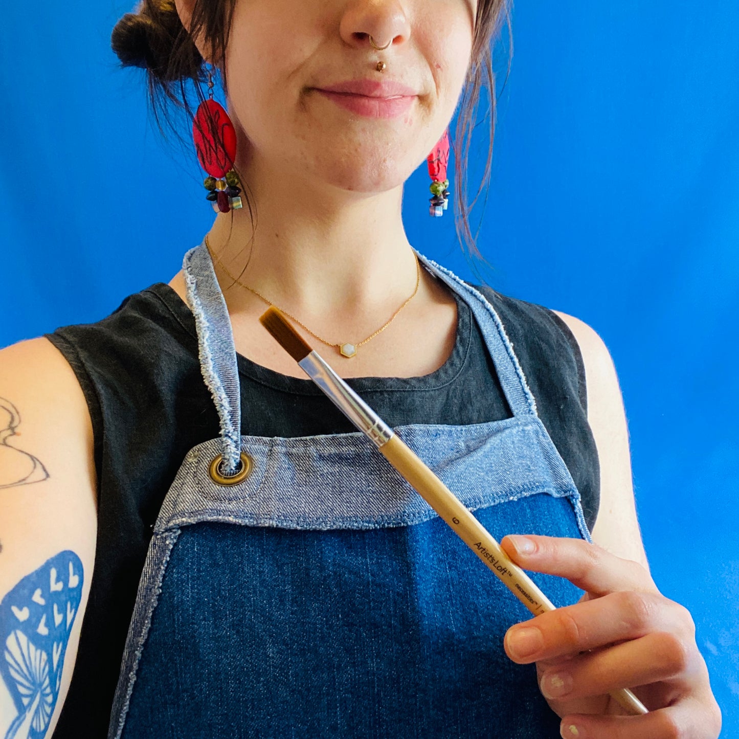 fol epi smoking lily painting apron