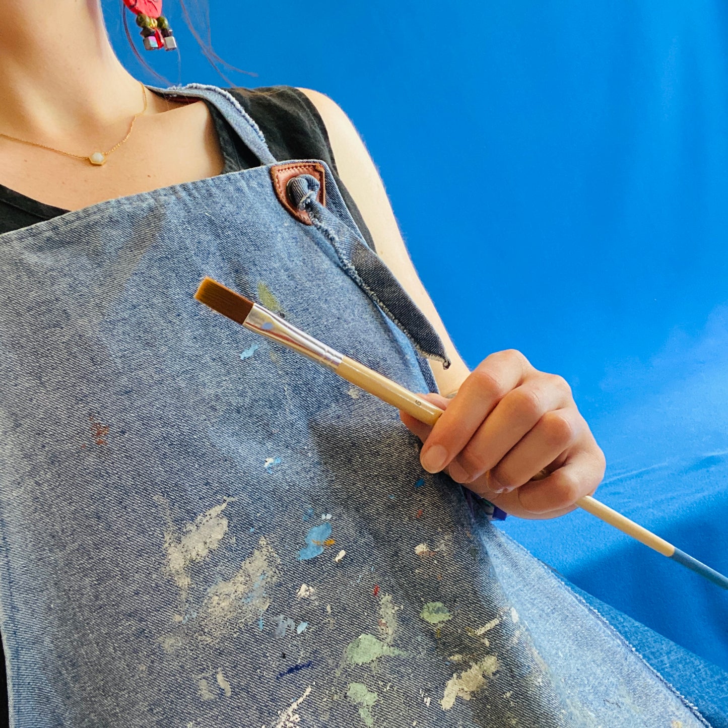 fol epi smoking lily painting apron