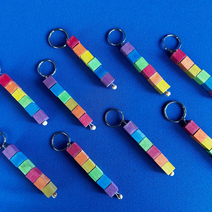 rainbow blocks keychains