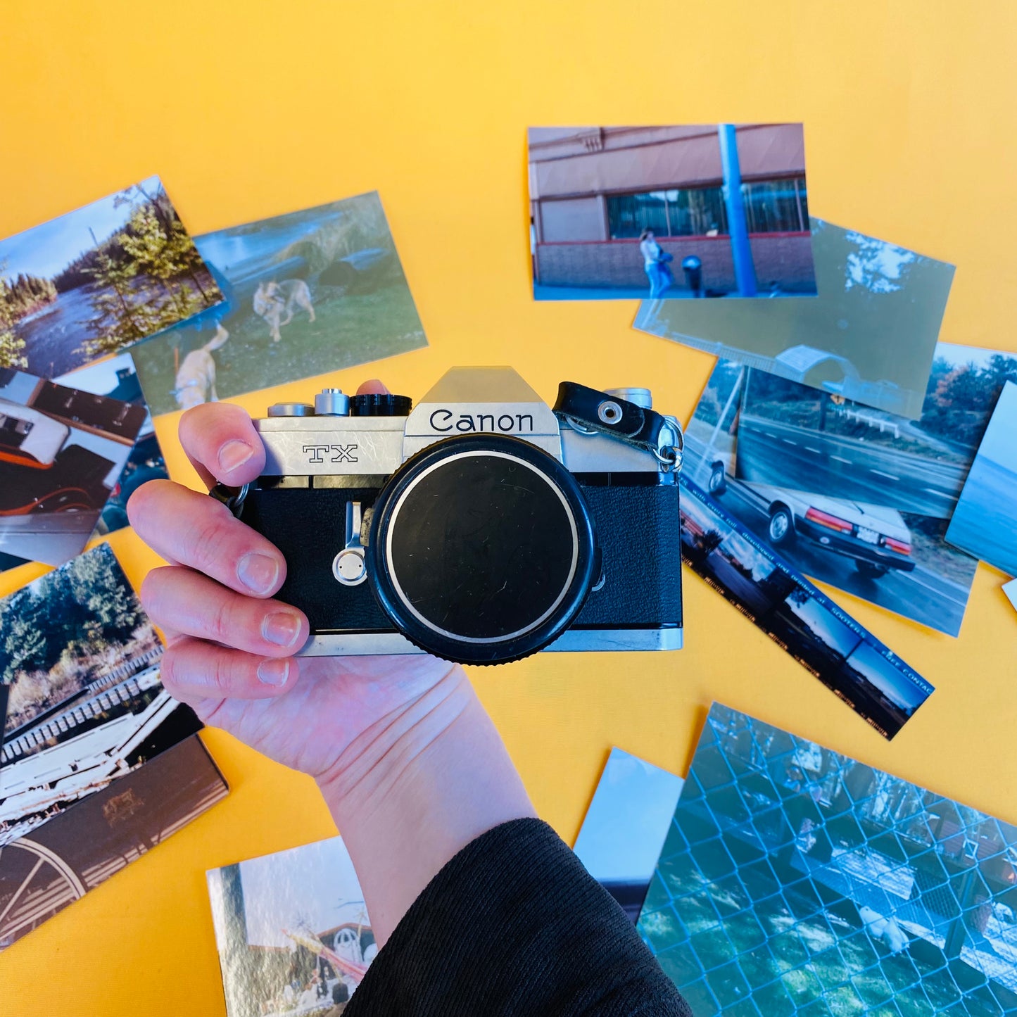 canon film camera and two lenses